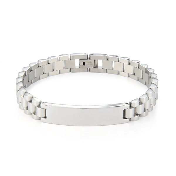 bracelet acier argent homme
