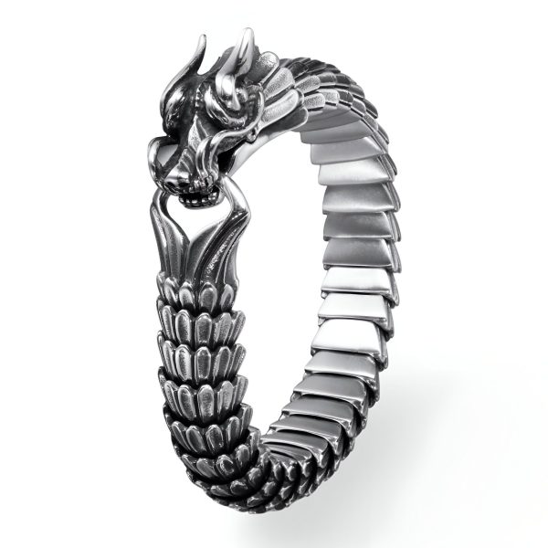 bracelet acier inoxydable homme dragon