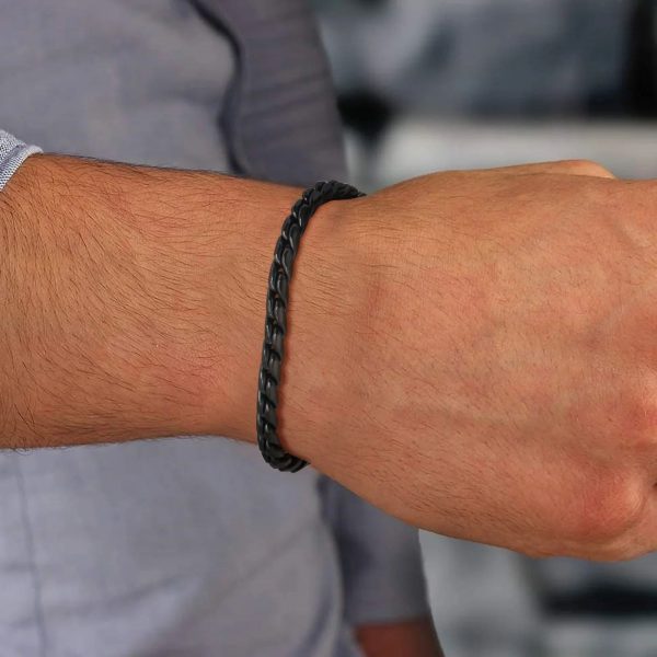 bracelet acier inoxydable noir