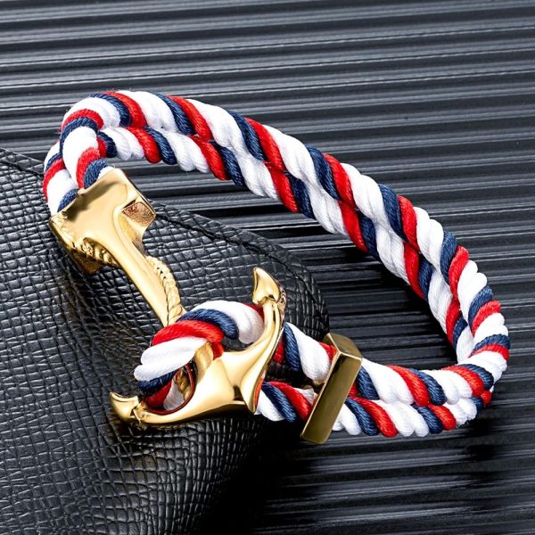 bracelet ancre corde