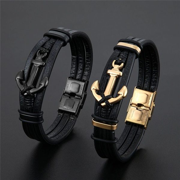 bracelet ancre marine homme