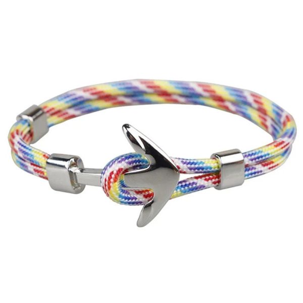 bracelet cordon ancre marine