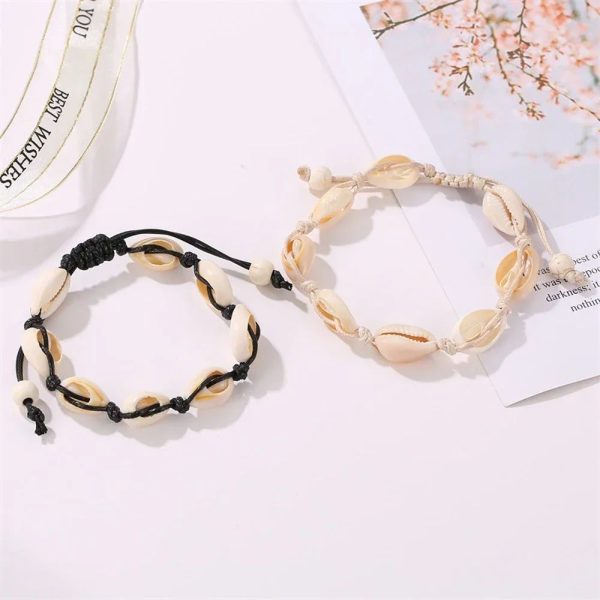 bracelet cordon coquillage