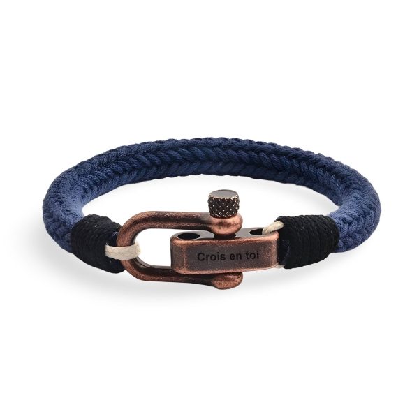 bracelet cordon personnalisé à mousqueton pour homme