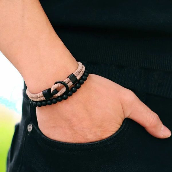 bracelet cordon pierre
