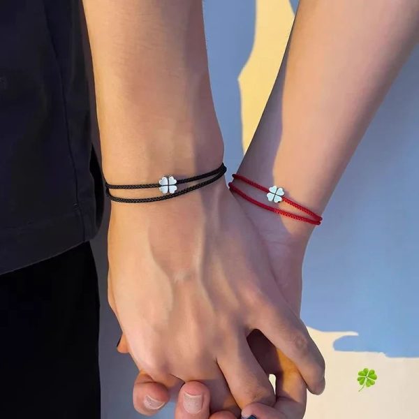 bracelet cordon trefle