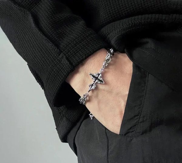 bracelet croix acier inoxydable