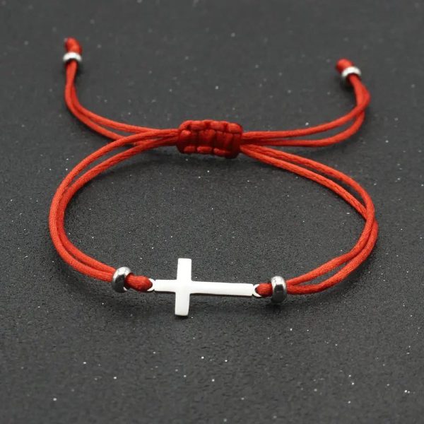 bracelet croix cordon