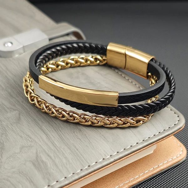 bracelet cuir acier