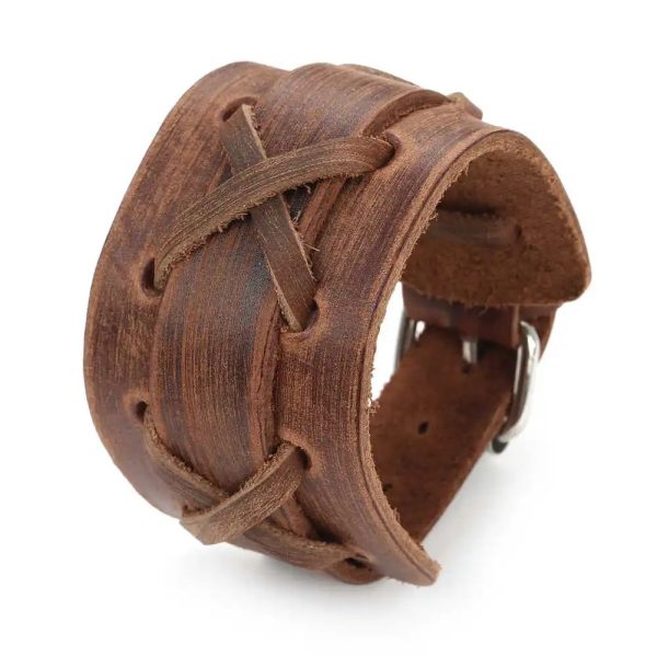 bracelet cuir large homme