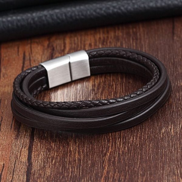 bracelet cuir marron homme