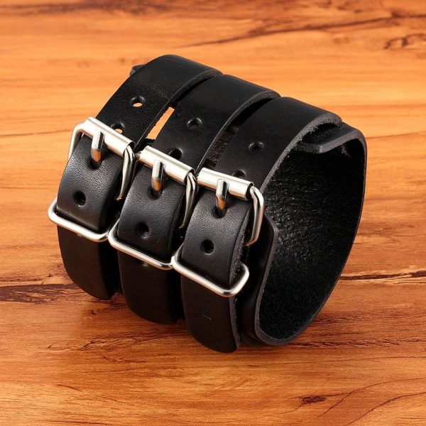 bracelet cuir noir pour homme
