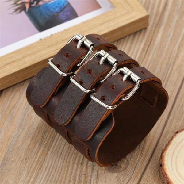 bracelet de force cuir vieilli homme