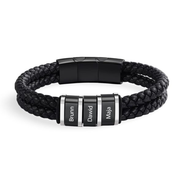 bracelet double cordon en cuir personnalisé