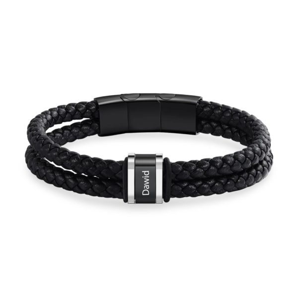 bracelet double cordon en cuir personnalisé