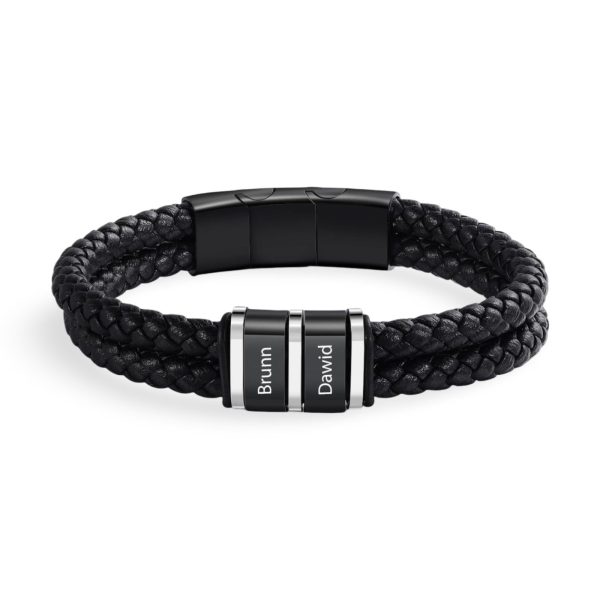 bracelet double cordon en cuir personnalisé