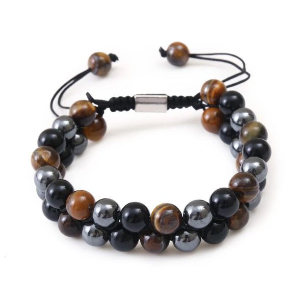 bracelet en œil de tigre et hématite
