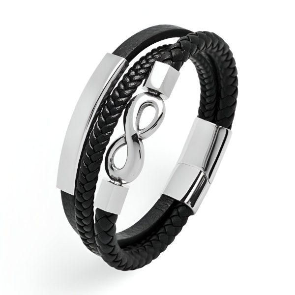 bracelet en microfibre multi-rangs motif infini modèle Garo