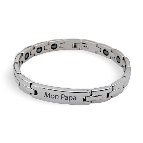 bracelet gourmette personnalisé en acier inoxydable