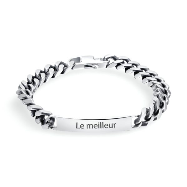 bracelet gourmette personnalisé en acier inoxydable