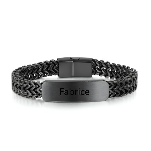 bracelet gourmette personnalisé en acier inoxydable
