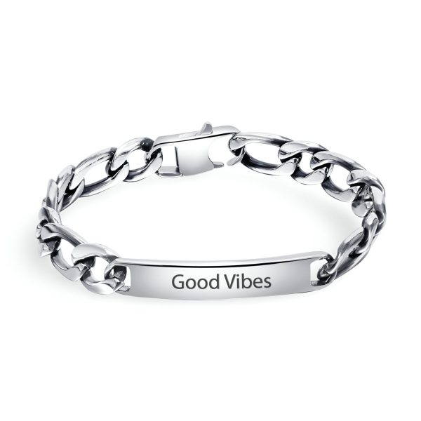 bracelet gourmette personnalisé en acier inoxydable