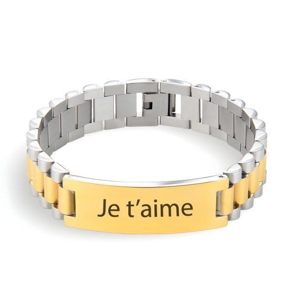 bracelet gourmette personnalisé en acier inoxydable