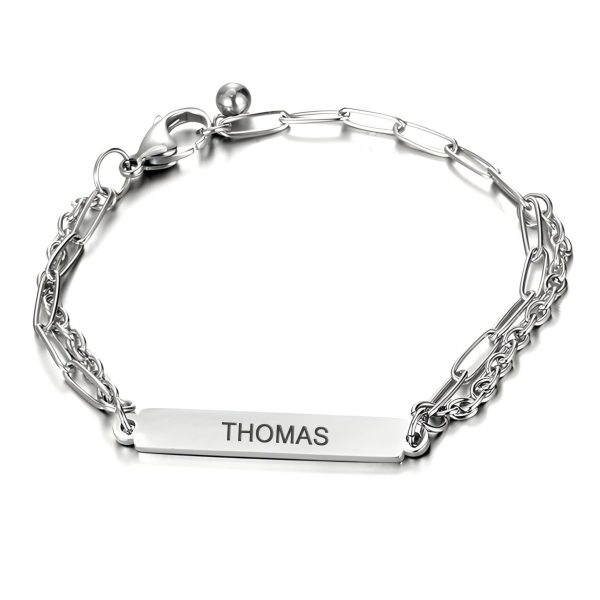 bracelet gourmette personnalisée en titane