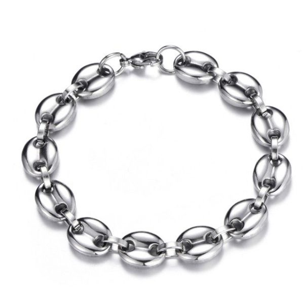 bracelet grain de café argent homme