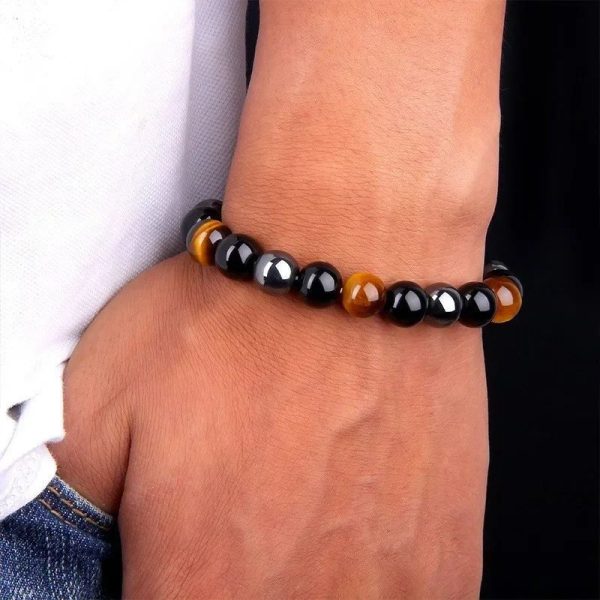 bracelet hématite et oeil de tigre