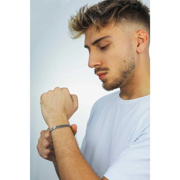 bracelet homme ancre argent