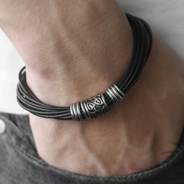 bracelet homme cuir tressé