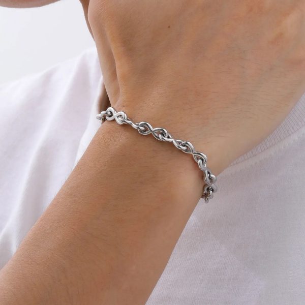 bracelet infini en acier inoxydable