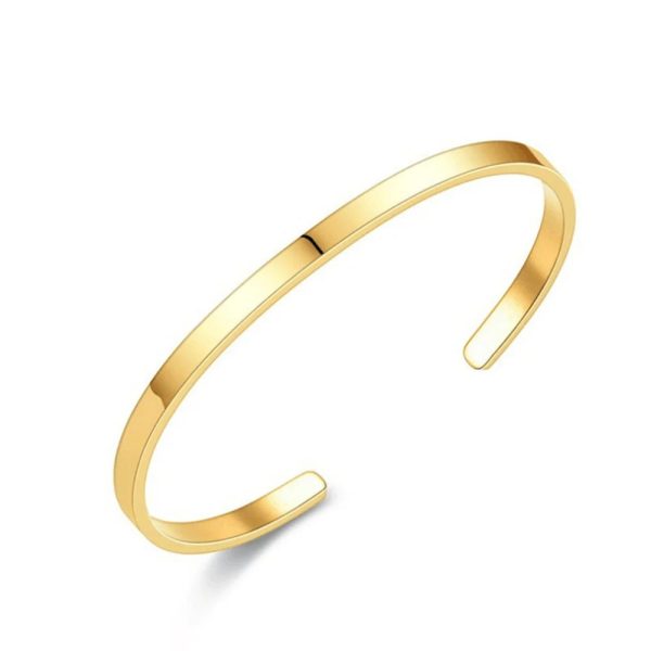bracelet jonc en acier inoxydable doré