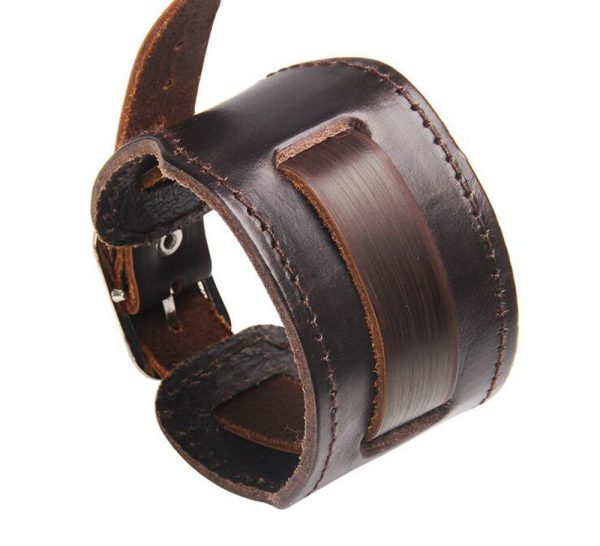 bracelet large cuir homme