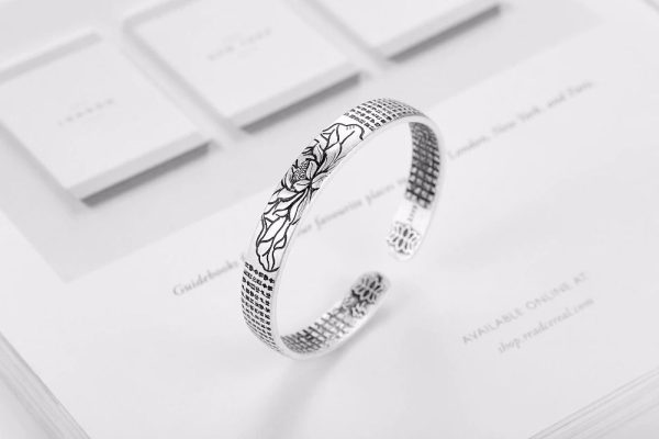 bracelet lotus homme argent