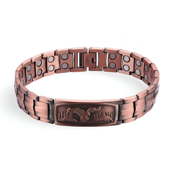 bracelet magnétique aigle en cuivre pour homme
