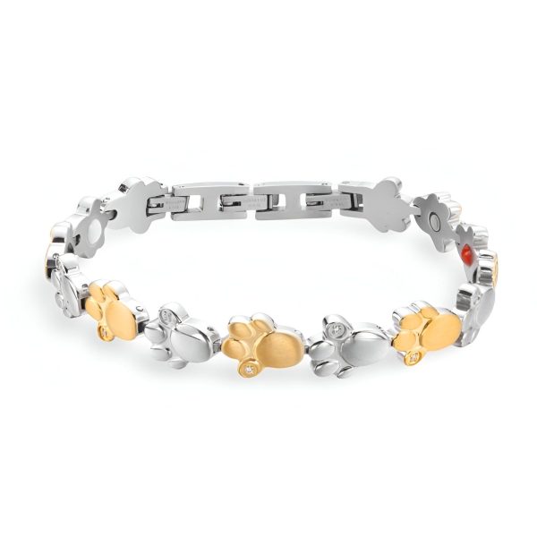 bracelet magnétique pattes d'animal en titane pour homme