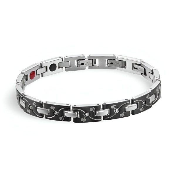 bracelet magnétique pattes d'animal en titane pour homme modèle Gerd