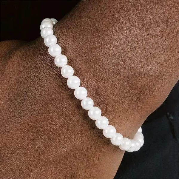 bracelet perle blanche