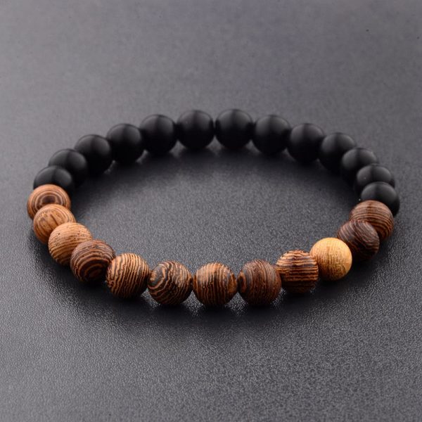 bracelet perle bois homme