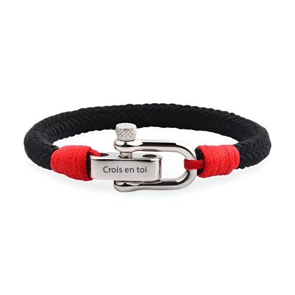 bracelet personnalisé à mousqueton pour homme