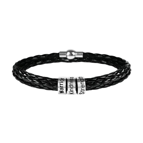 bracelet personnalisé en cuir triple tour