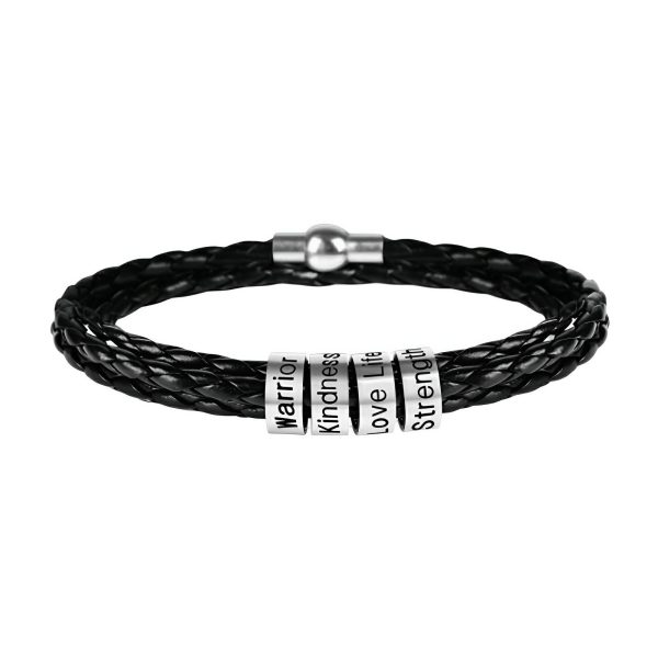 bracelet personnalisé en cuir triple tour