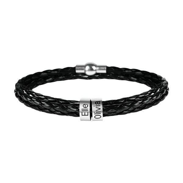 bracelet personnalisé en cuir triple tour