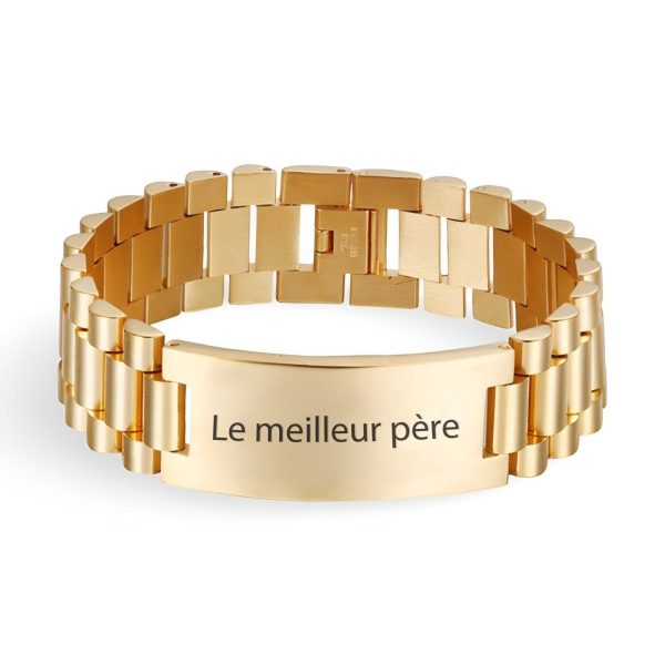 bracelet personnalisé gourmette en acier inoxydable