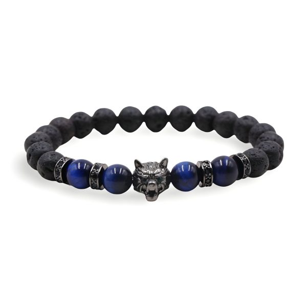 bracelet pierres volcaniques oeil de tigre