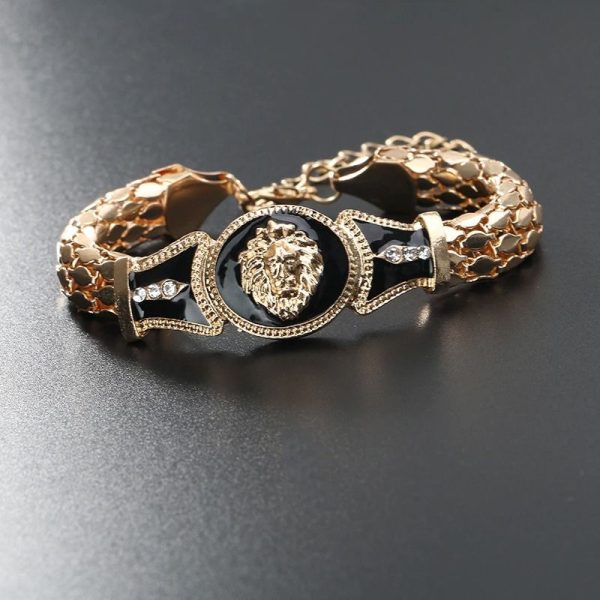 bracelet tête de lion or
