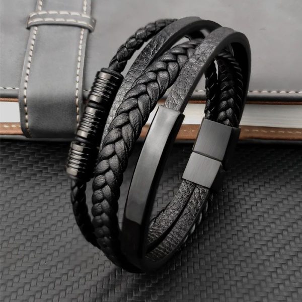bracelet tressé en cuir