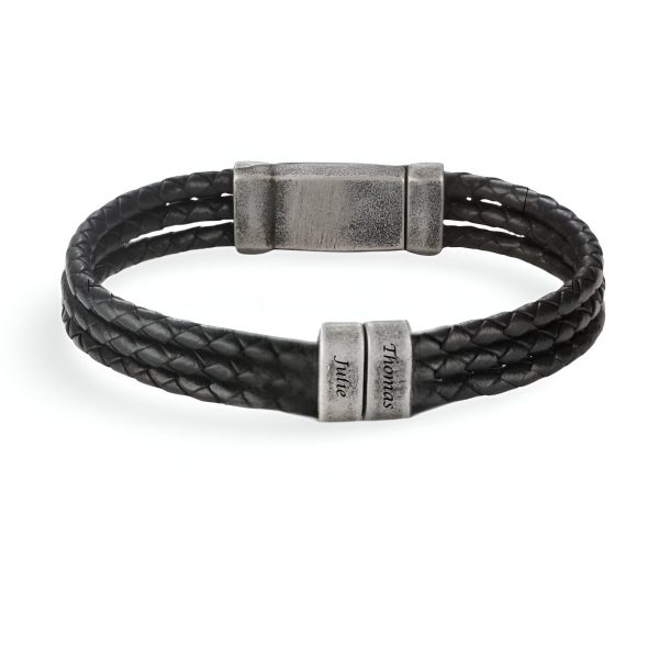 bracelet triple cordon en cuir personnalisé